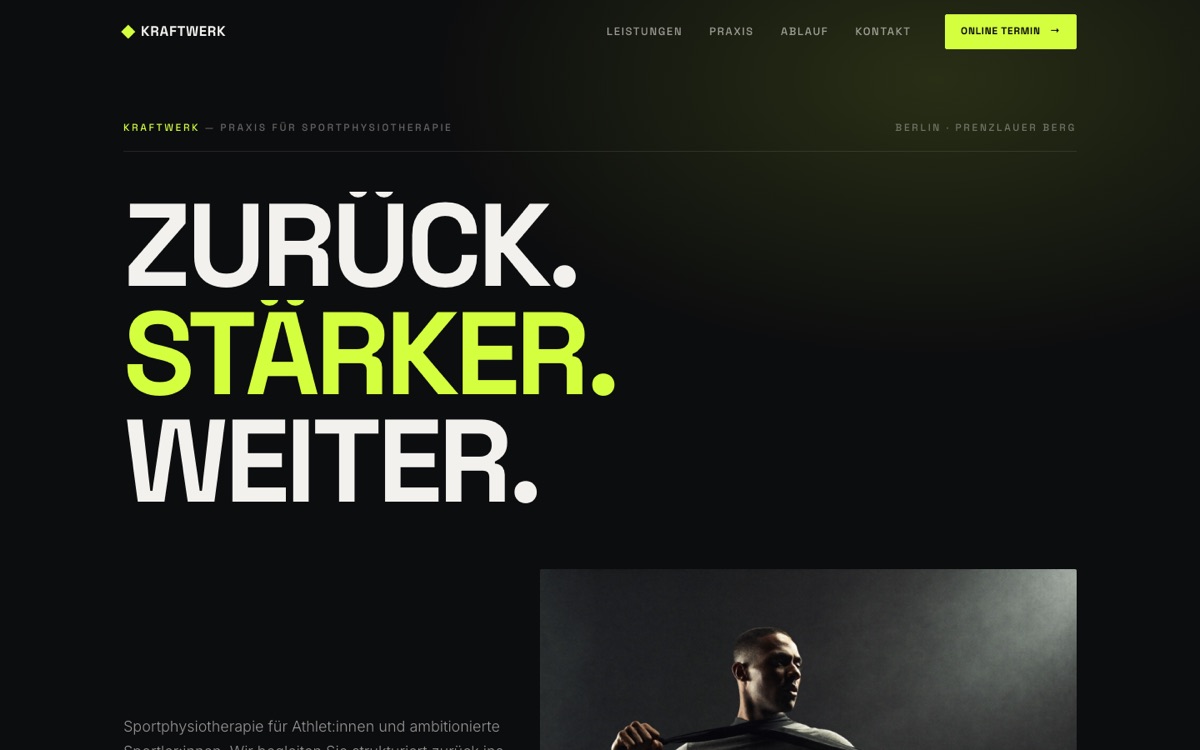 Startseite der Konzeptstudie Kraftwerk